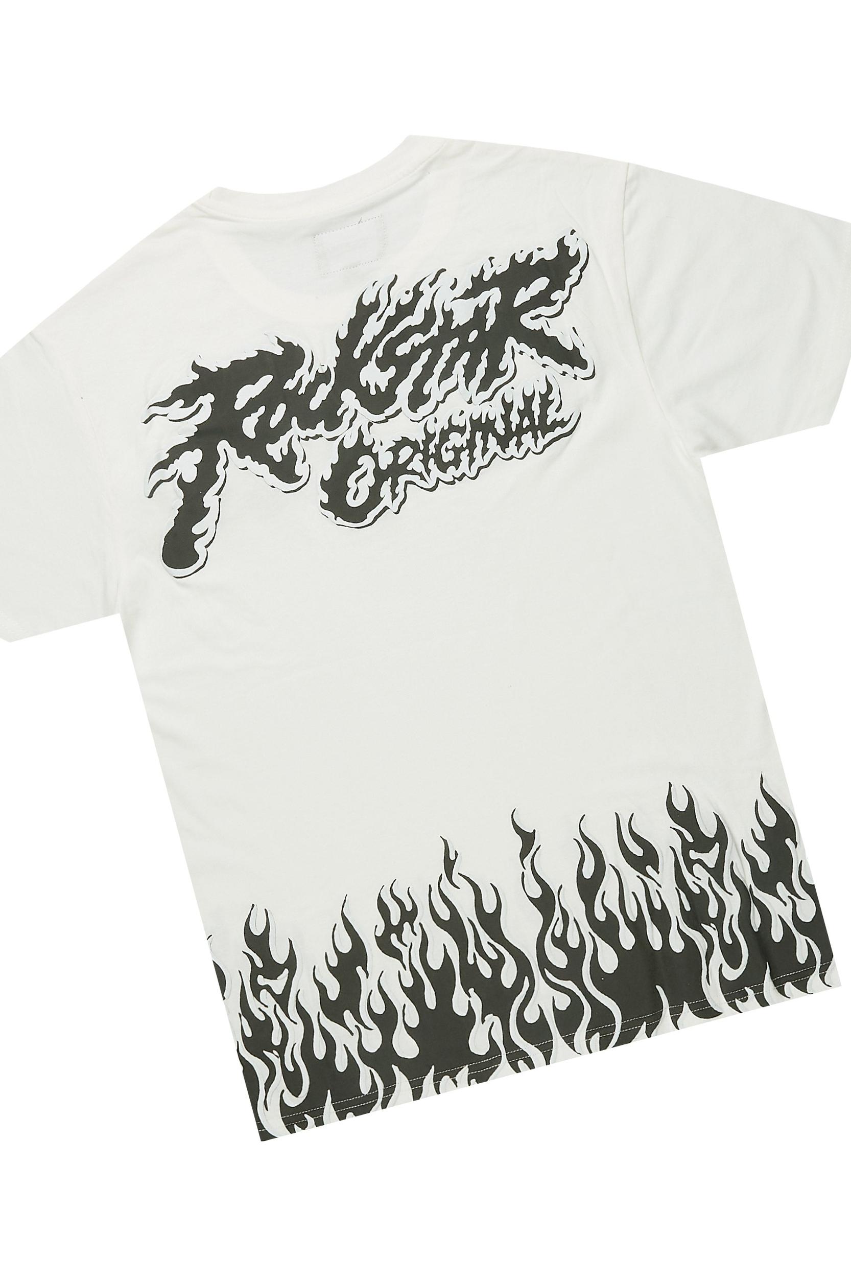 Bubble White T-Shirt/Short Set Male Product Image