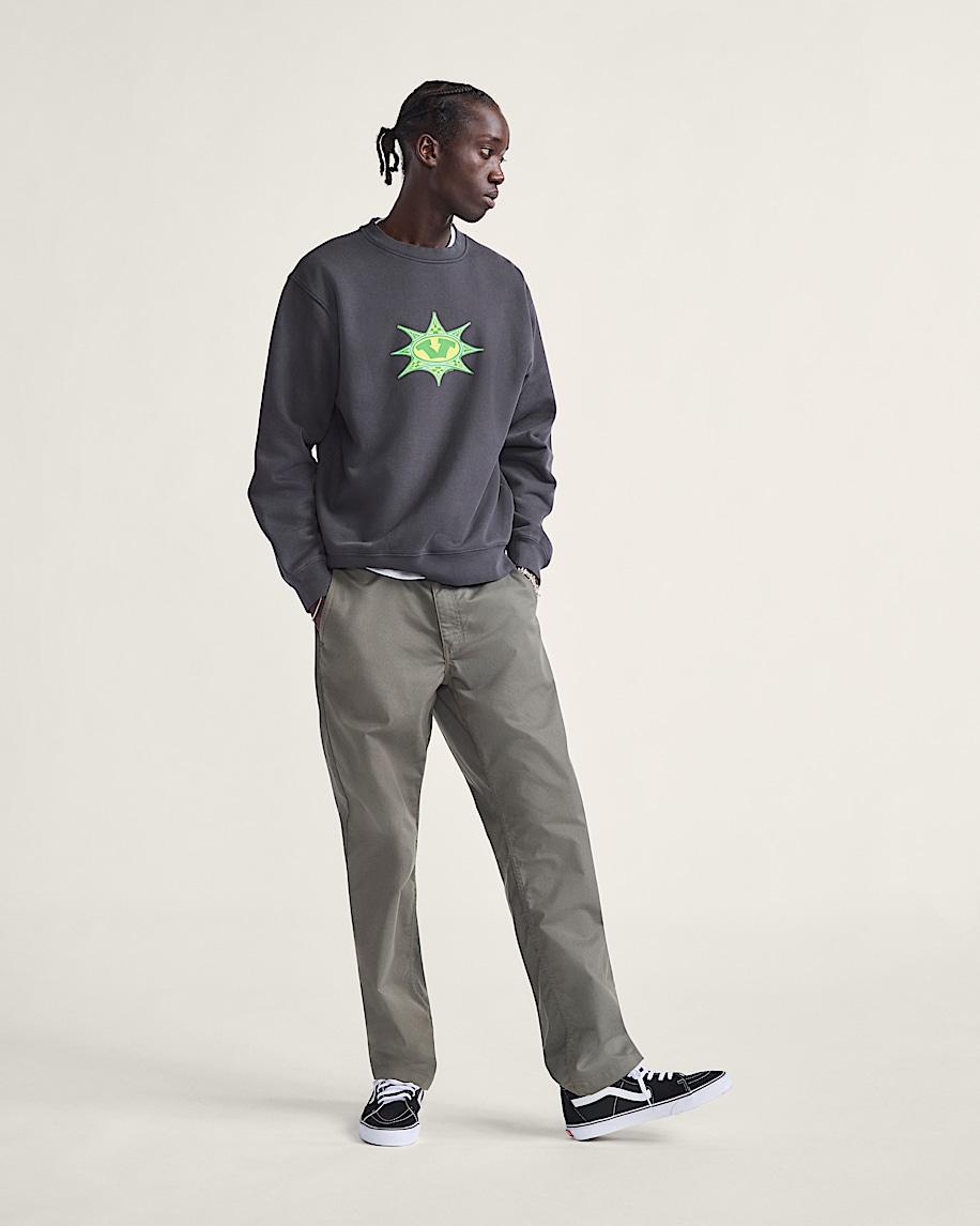 Star Checker Crew Sweatshirt in Black| Vans US Product Image