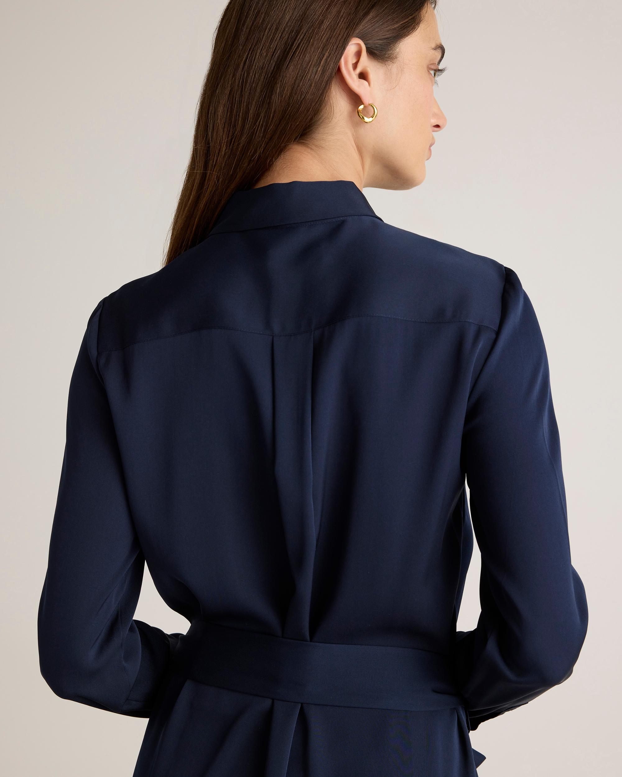 Quince | Women's 100% Washable Silk Stretch Shirt Dress Product Image