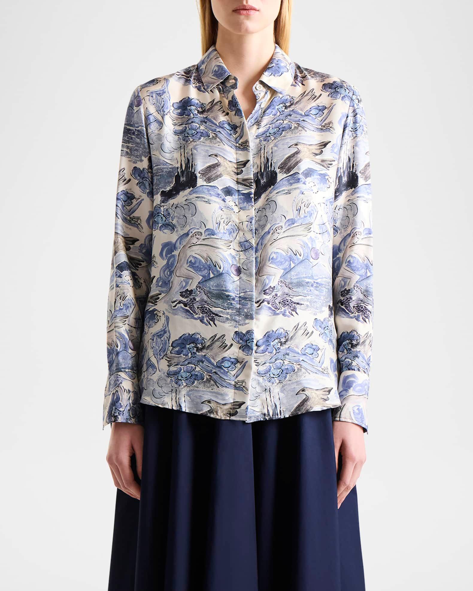 Chika Printed Button Down Top Product Image