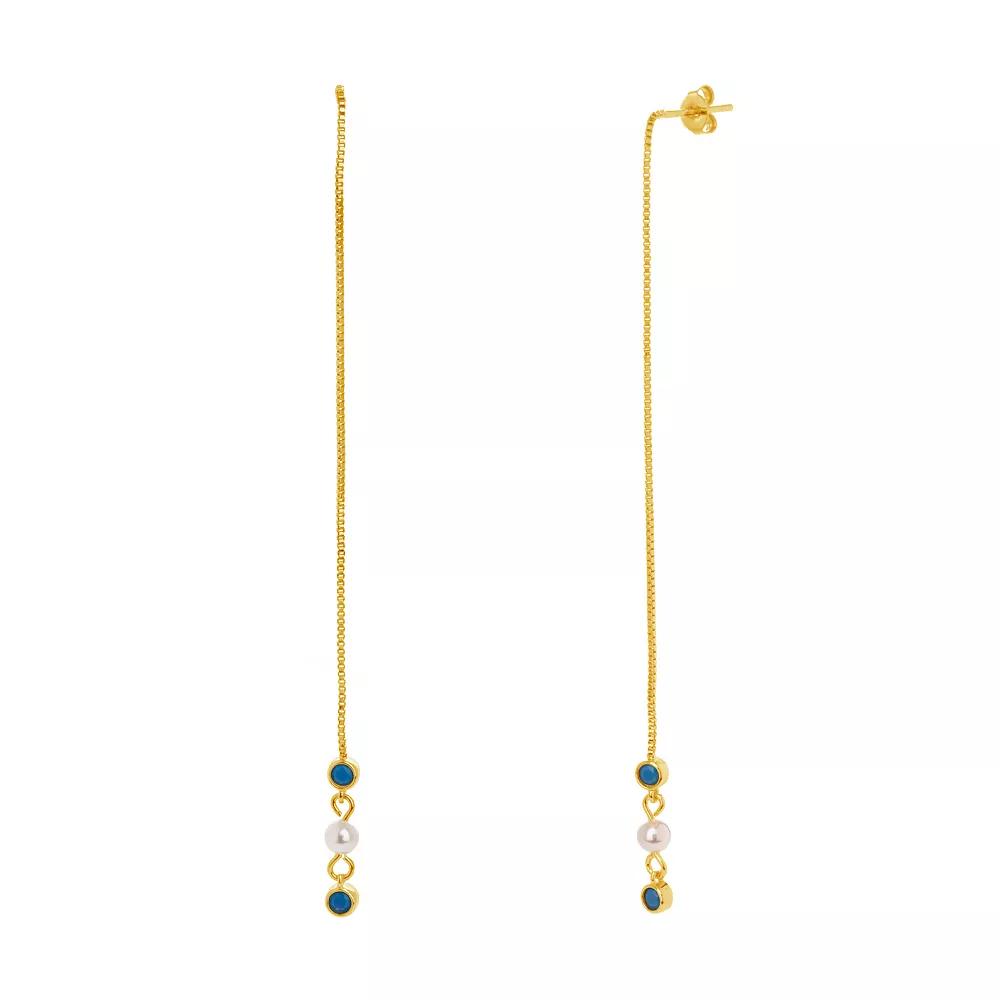 MC Collective Beaded Threader Earrings, Women's, Gold Tone Product Image