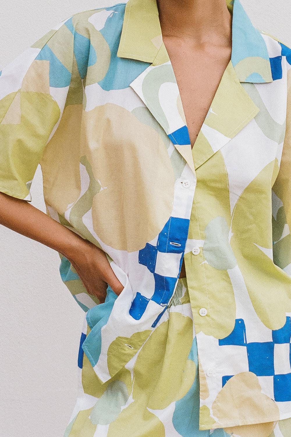 Seona Top - Checker Floral Aliza Product Image