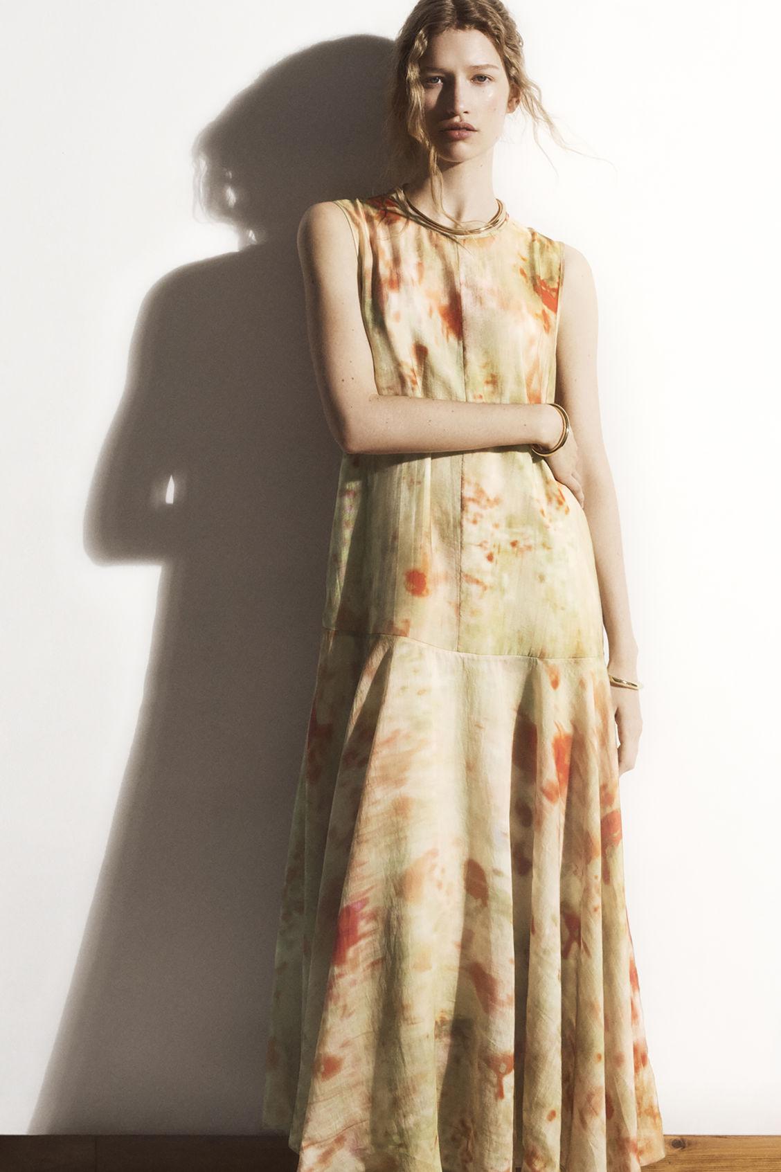 SHEER FLORAL-PRINT MAXI DRESS Product Image