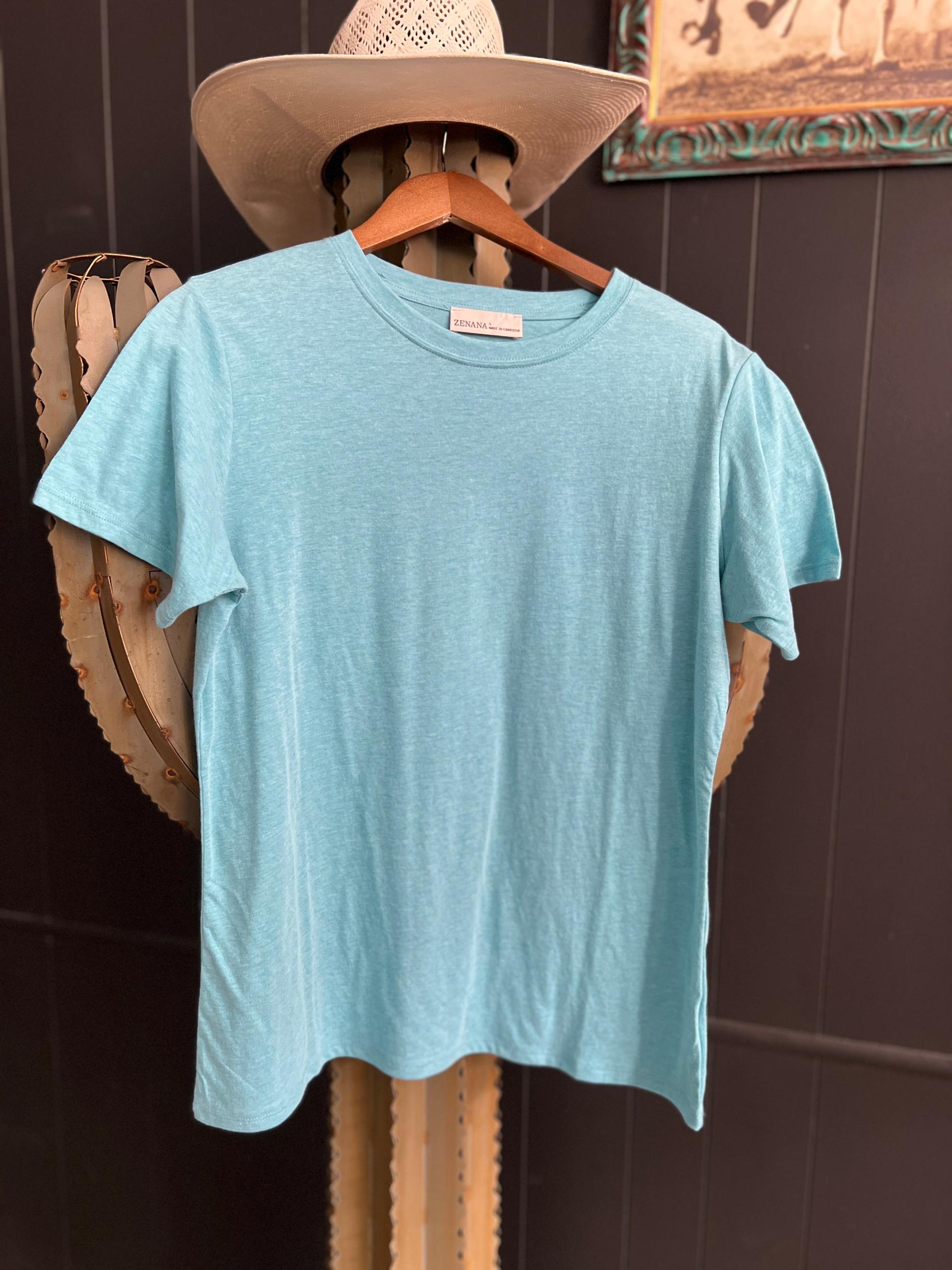 Zenana Cotton Boyfriend Round Neck Basic Tee Product Image