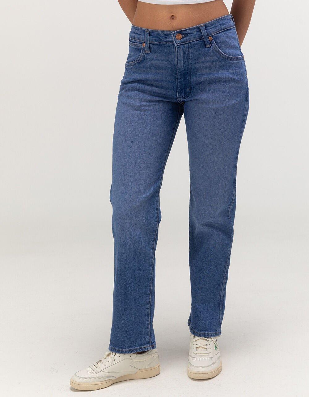WRANGLER Sunset Mid Rise Straight Womens Jeans - BLUE BLAST Product Image
