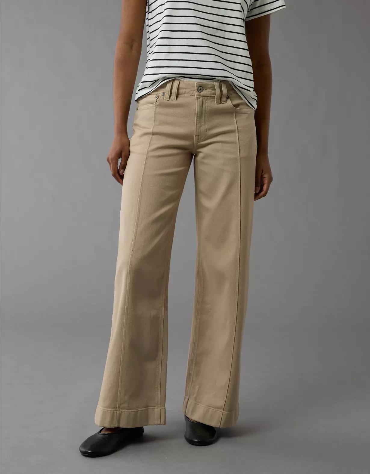 AE Dreamy Drape Stretch Low-Rise Baggy Wide-Leg Pant Product Image