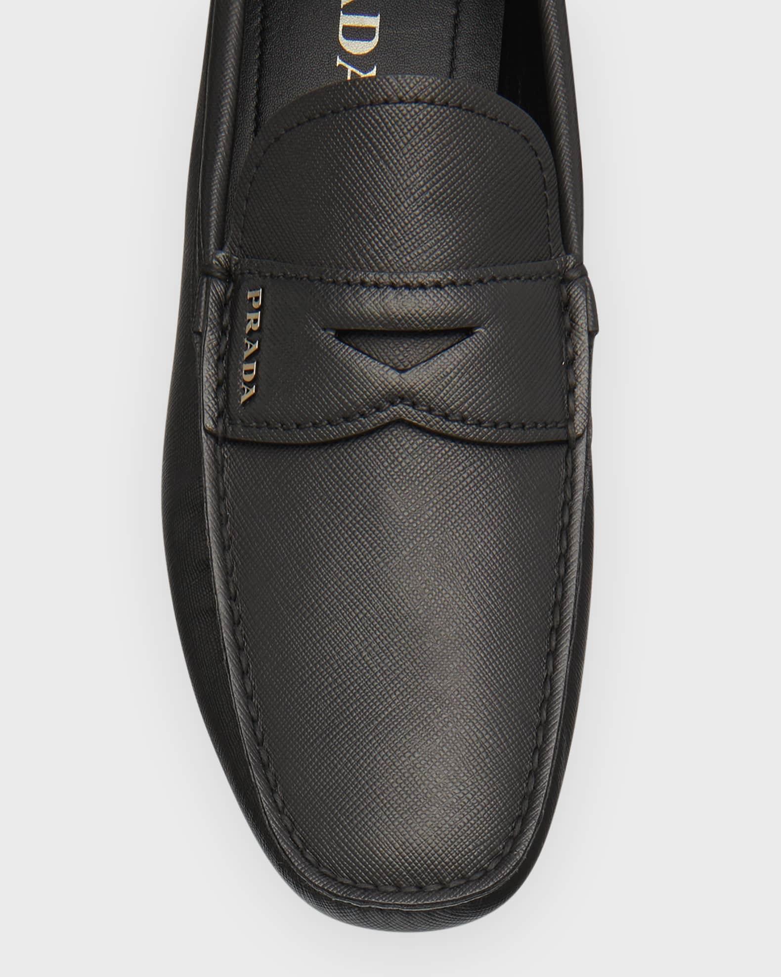 Men's Saffiano Leather Penny Drivers Product Image