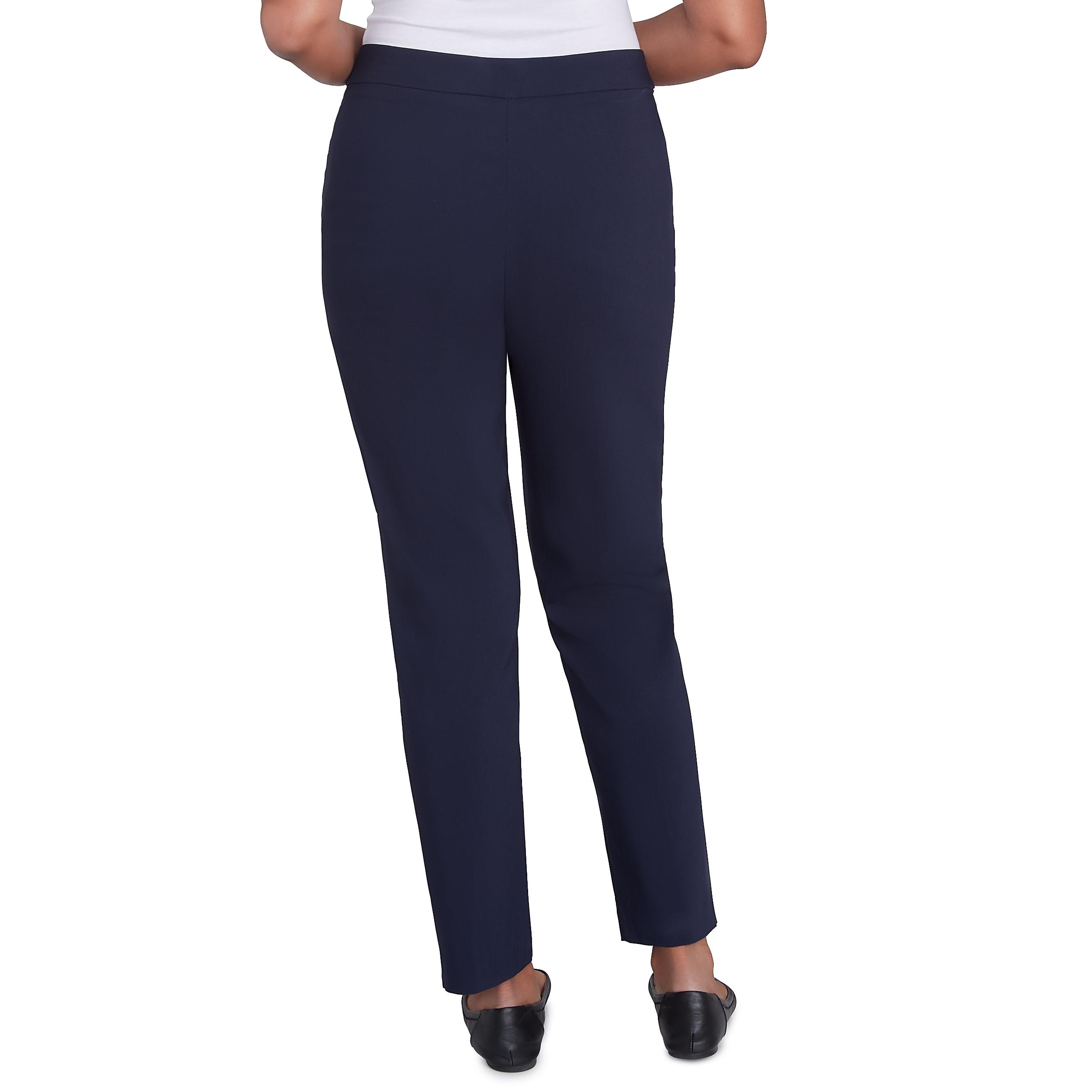 Alfred Dunner Petite Classic Allure Fit Proportioned Pant with Elastic Comfort Waistband Average Length Product Image