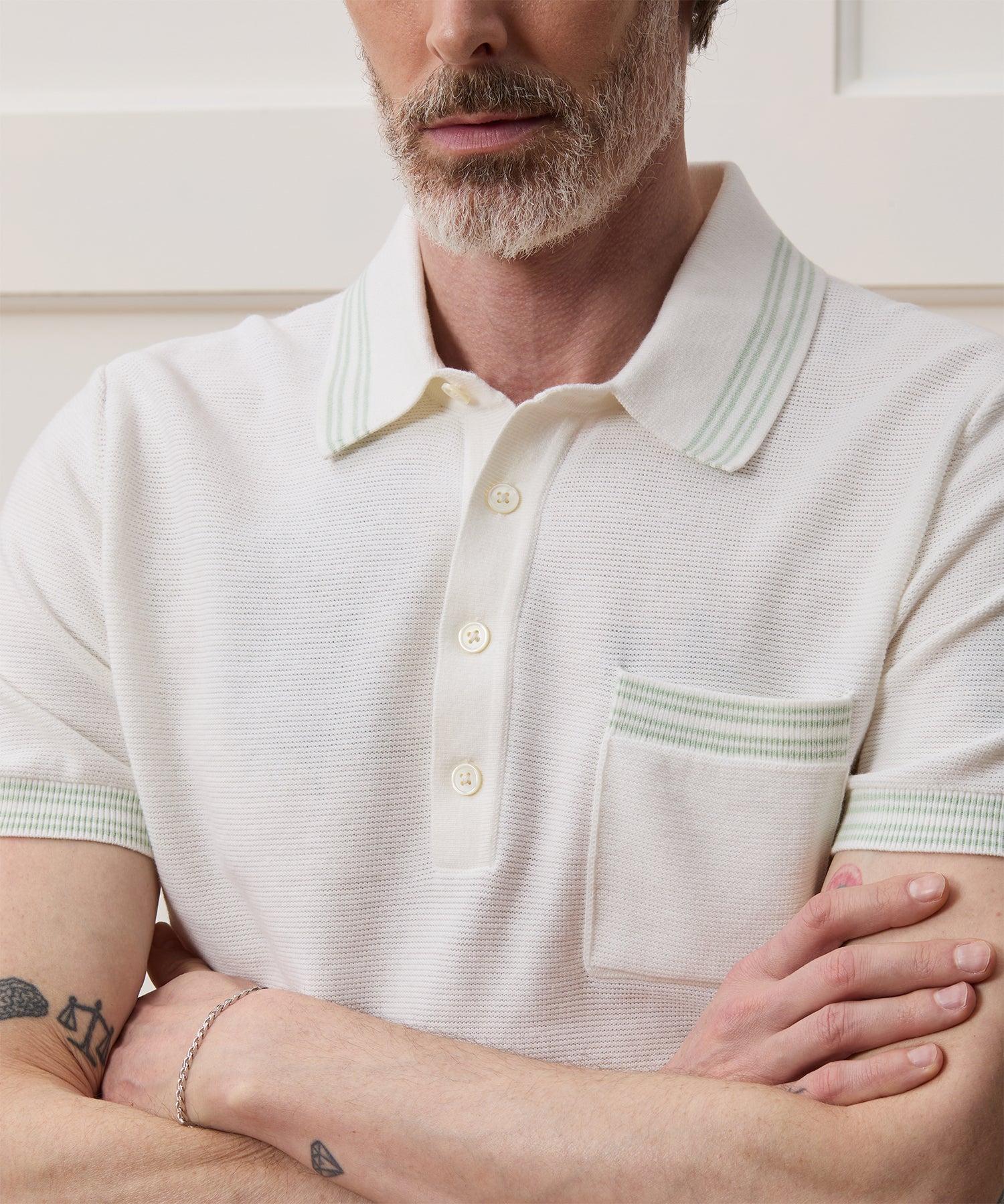 Tipped Waffle Sweater Polo Product Image