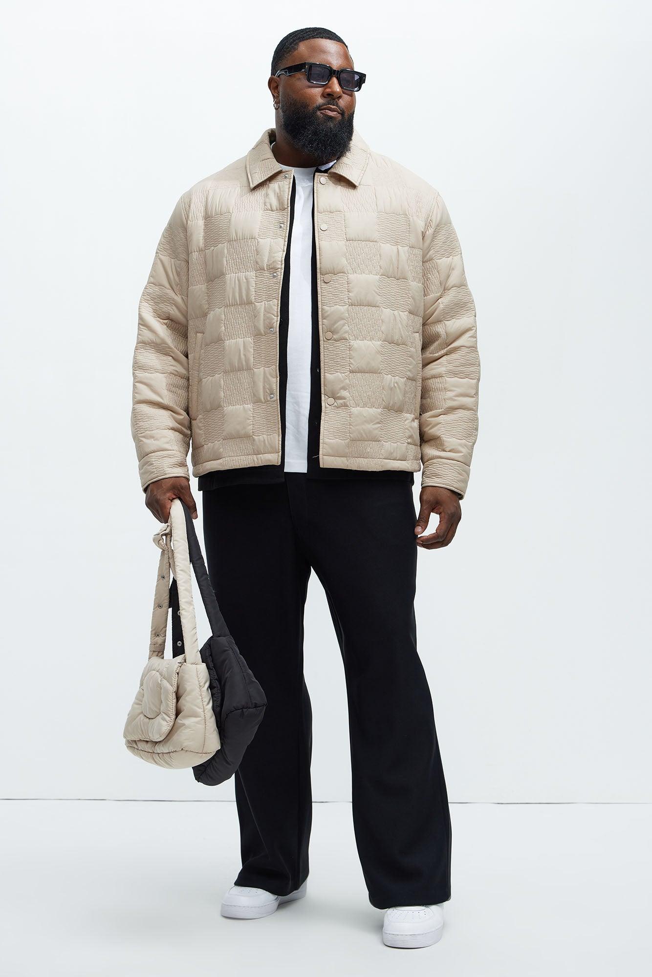 Laurel Checker Quilt Jacket - Tan Product Image