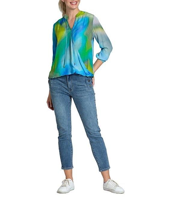APNY Ombre V-Neck Long Sleeve Crossover Top Product Image