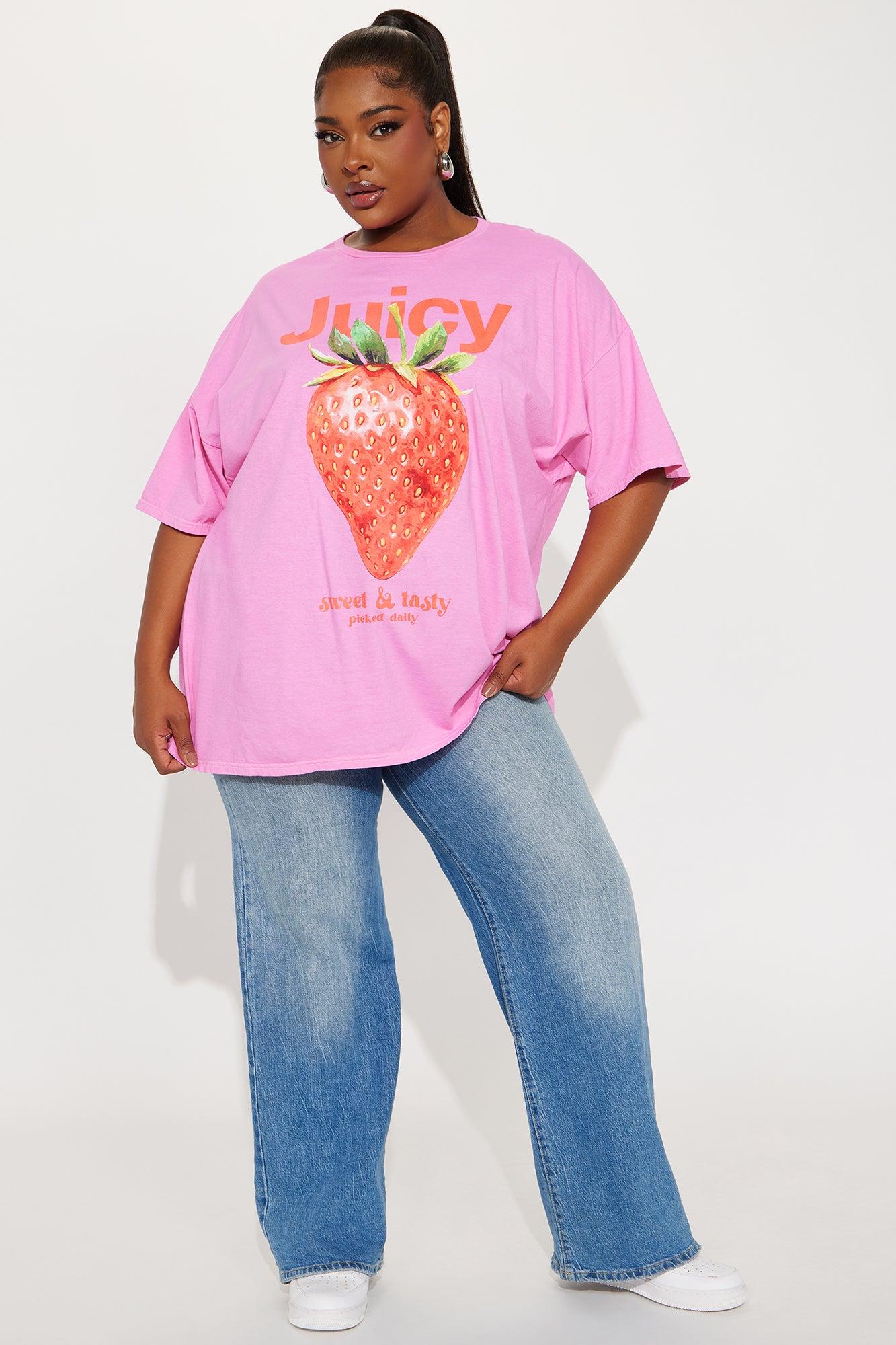 Juicy Summer Oversized Washed Tee - Pink Product Image