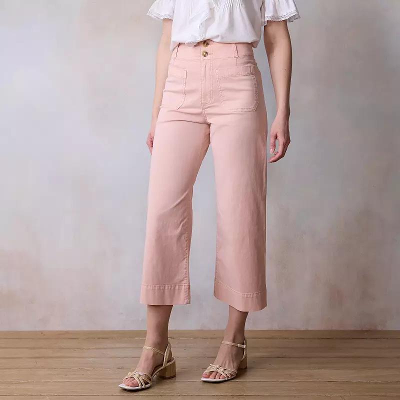 Petite LC Lauren Conrad Laguna Wide Leg Cropped Pants, Women's,  Product Image