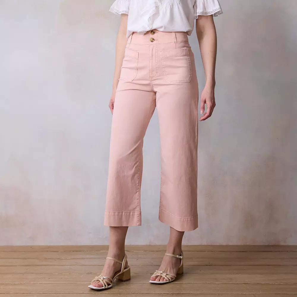Petite LC Lauren Conrad Laguna Wide Leg Cropped Pants, Women's,  Product Image