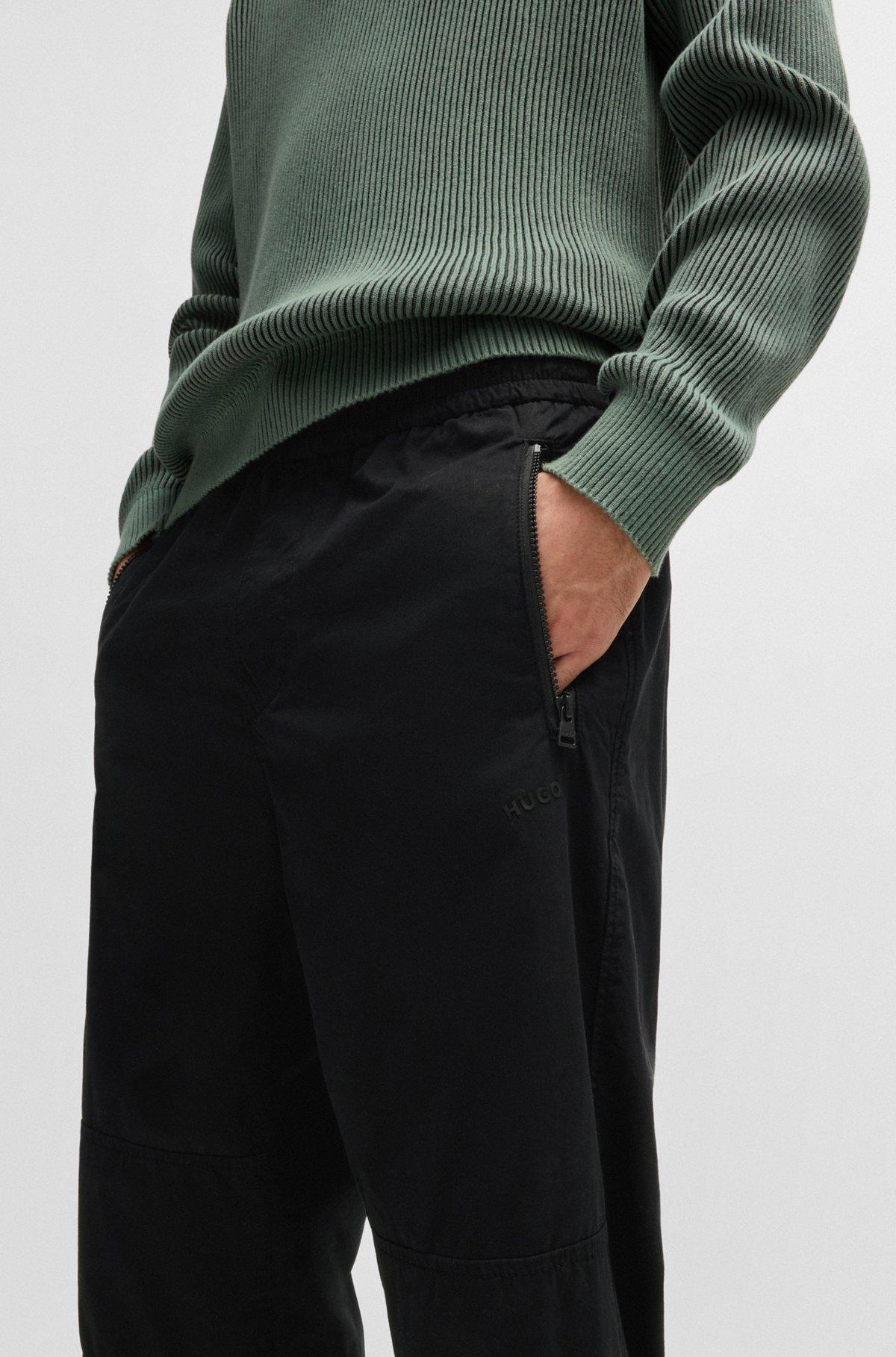 Regular-fit trousers in paper-touch cotton Product Image