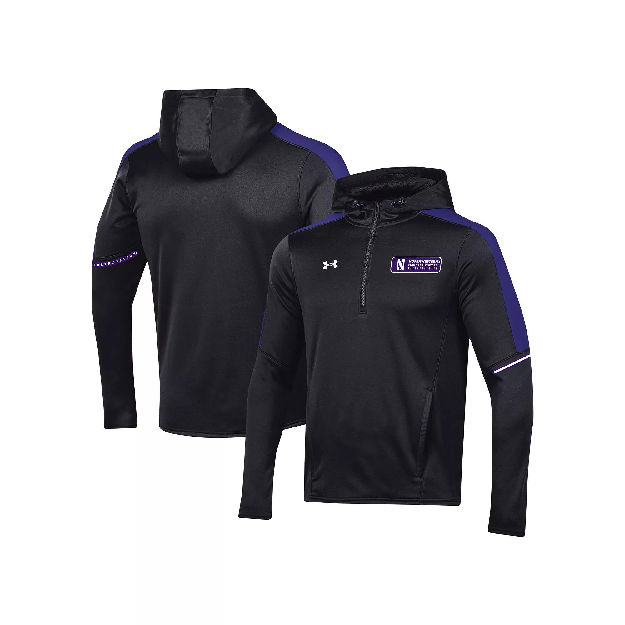 Men's Under Armour Black Northwestern Wildcats 2023 Sideline Quarter-Zip Hoodie, Size: 2XL Product Image