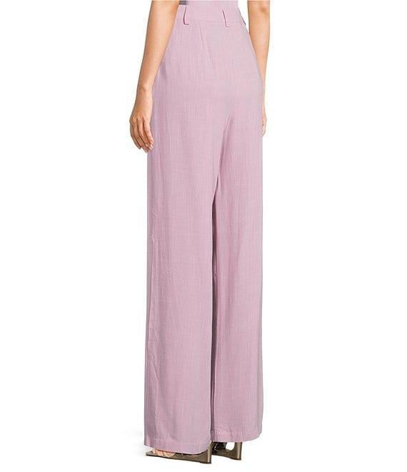 Sadie & Sage Linen Full Length Pleated Coordinating Trousers Product Image