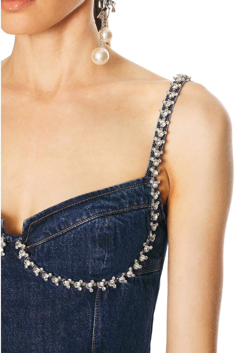 Diamante Denim Mini Dress Product Image