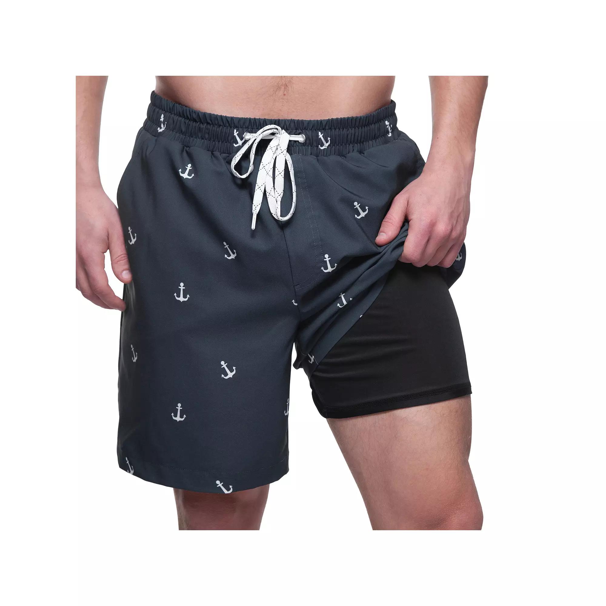 Men's Rokka&Rolla 7-in. Stretch Swim Trunks, Size: Small, Blue Product Image