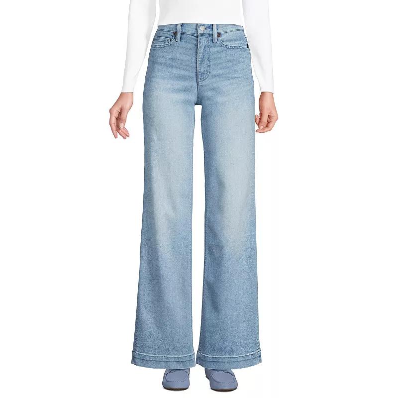 Women's Lands' End High-Rise Wide Leg Jeans,  Product Image