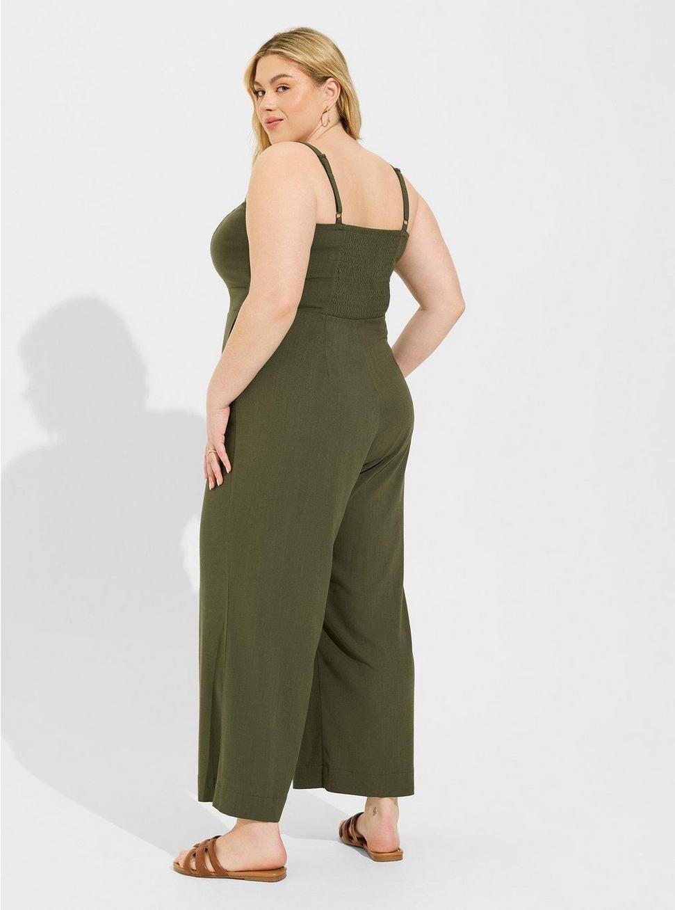 Rayon Slub Tie-Front Jumpsuit Product Image
