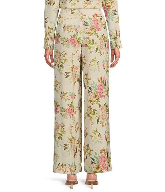 Alex Marie Coordinating Lola Twill Floral Pleated Wide Leg Pants Product Image