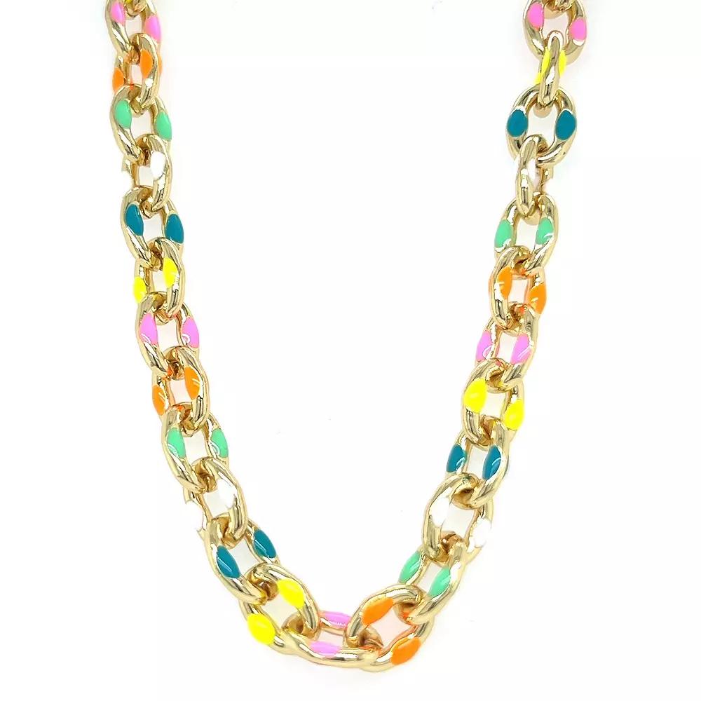 Juvell 18k Gold Plated Multi-Color Accent Necklace, Women's, Two Tone Product Image