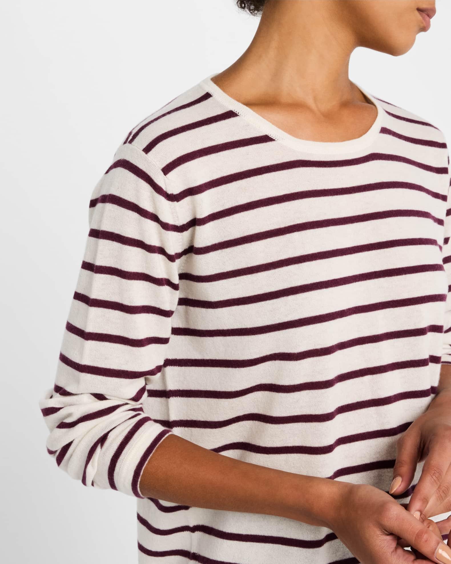 Striped Machine-Washable Cashmere Sweater Product Image
