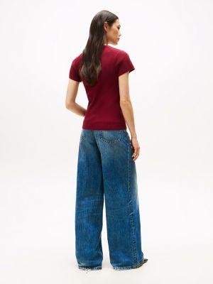 Short-Sleeve Ribbed Crewneck Sweater Product Image