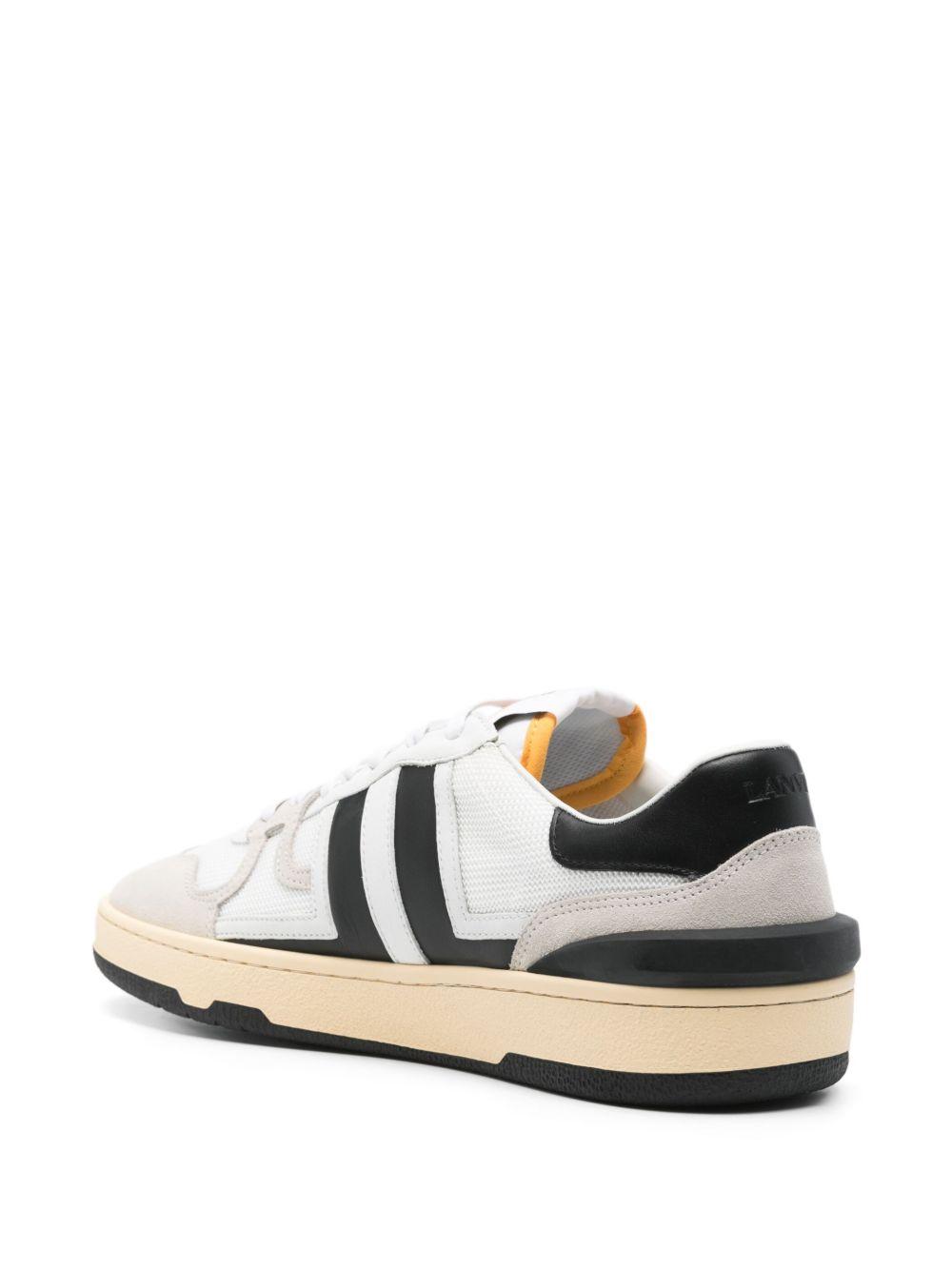 LANVIN Black And White Leather Clay Low Mesh Sneakers Product Image