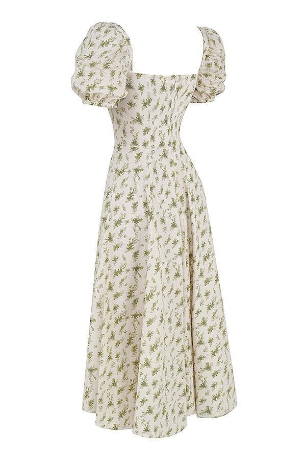 Tallulah  garden print puff sleeve midi sundress Product Image