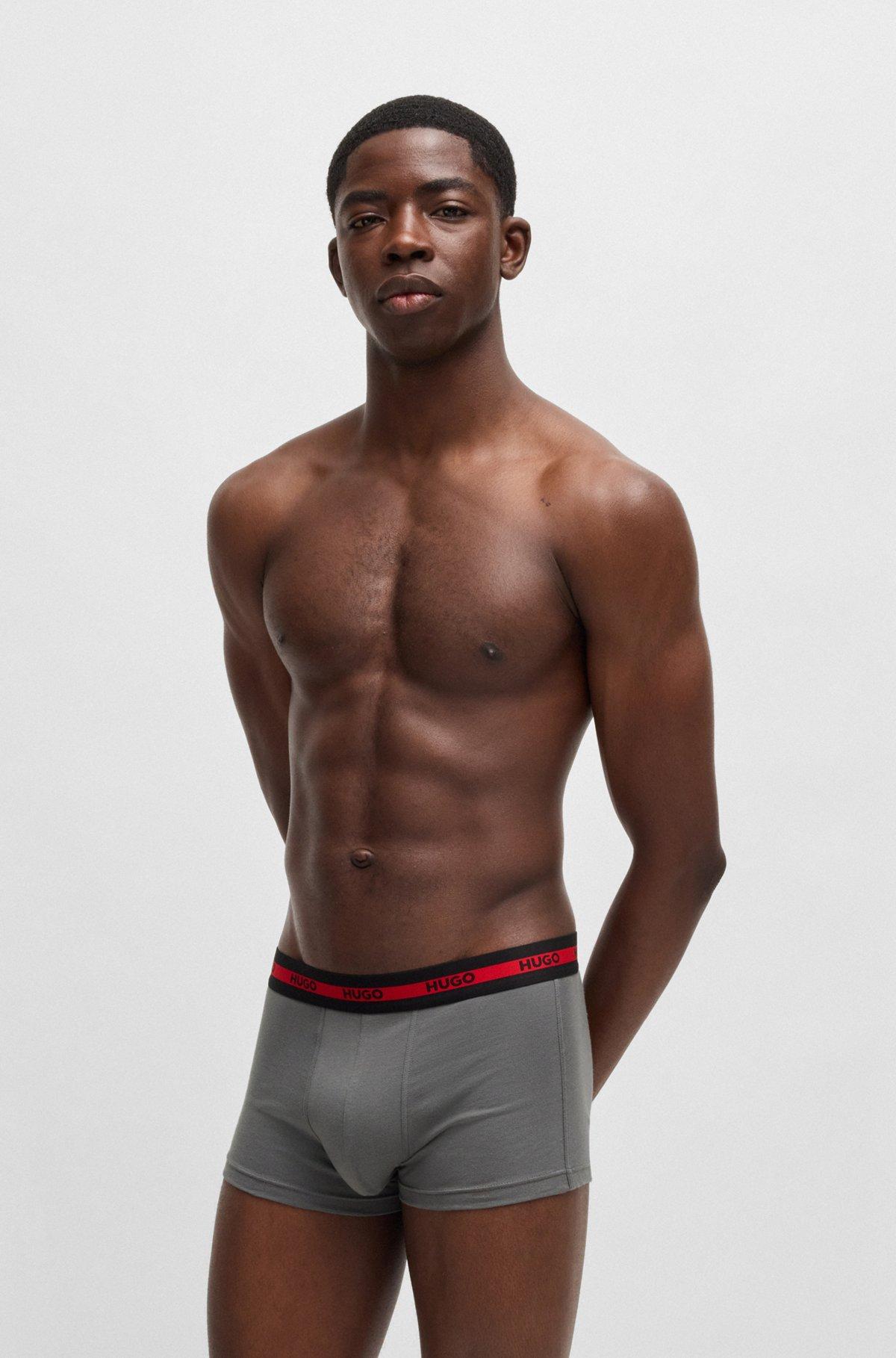 Three-pack of stretch-cotton trunks with logo waistbands Product Image