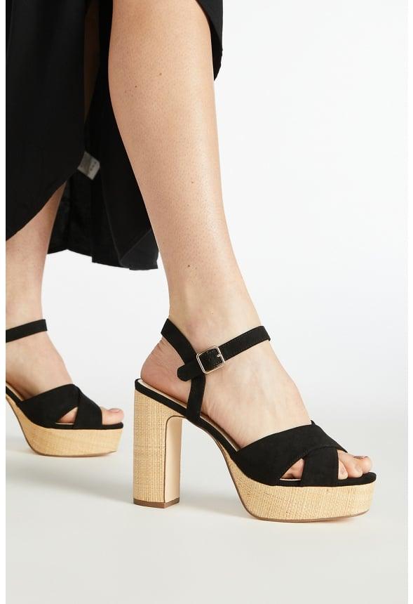 JustFab Margaux Platform Loafer Pump Womens Black/ White Size 8.5 Product Image