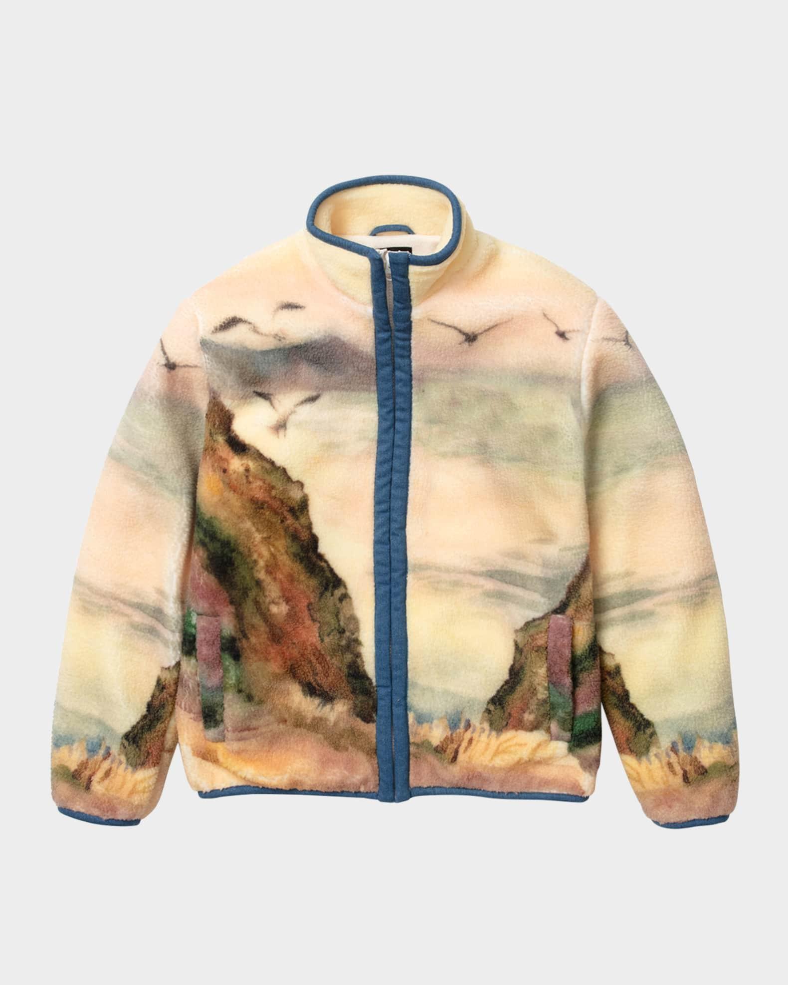 Mens Landscape-Print Fleece Jacket Product Image