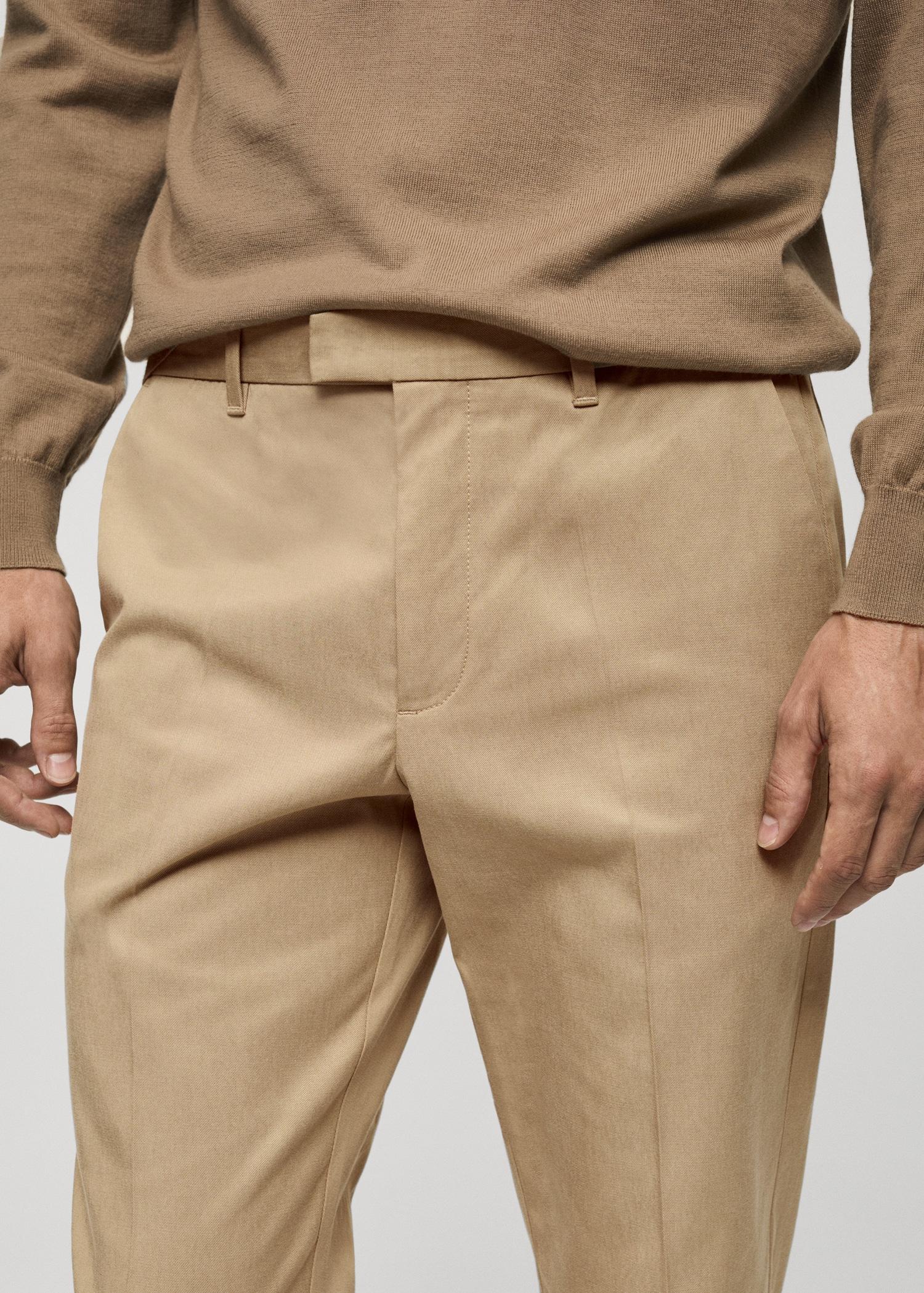 Regular-fit cotton pants - Men | MANGO USA Product Image