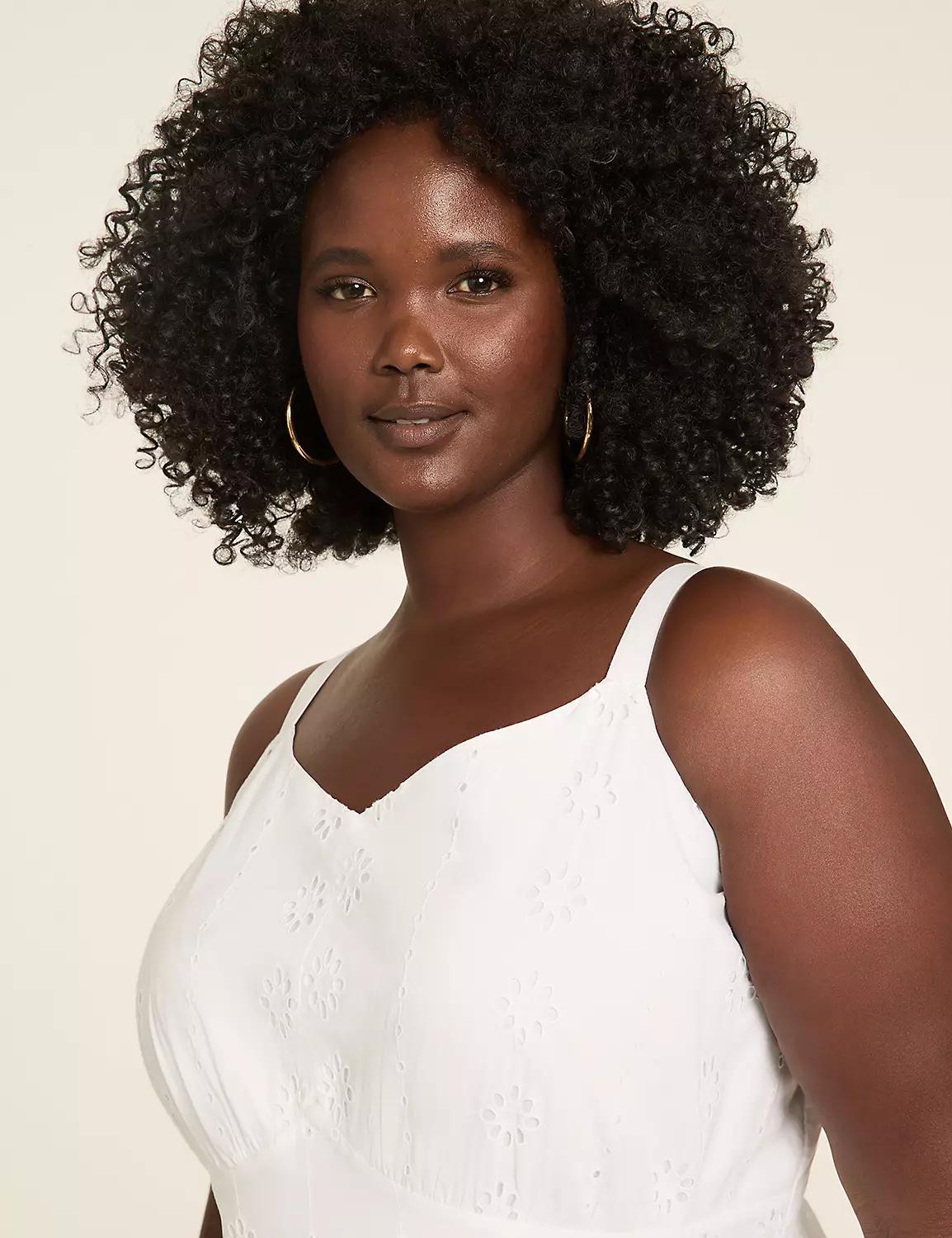 Eyelet Tiered-Skirt Maxi Dress Product Image