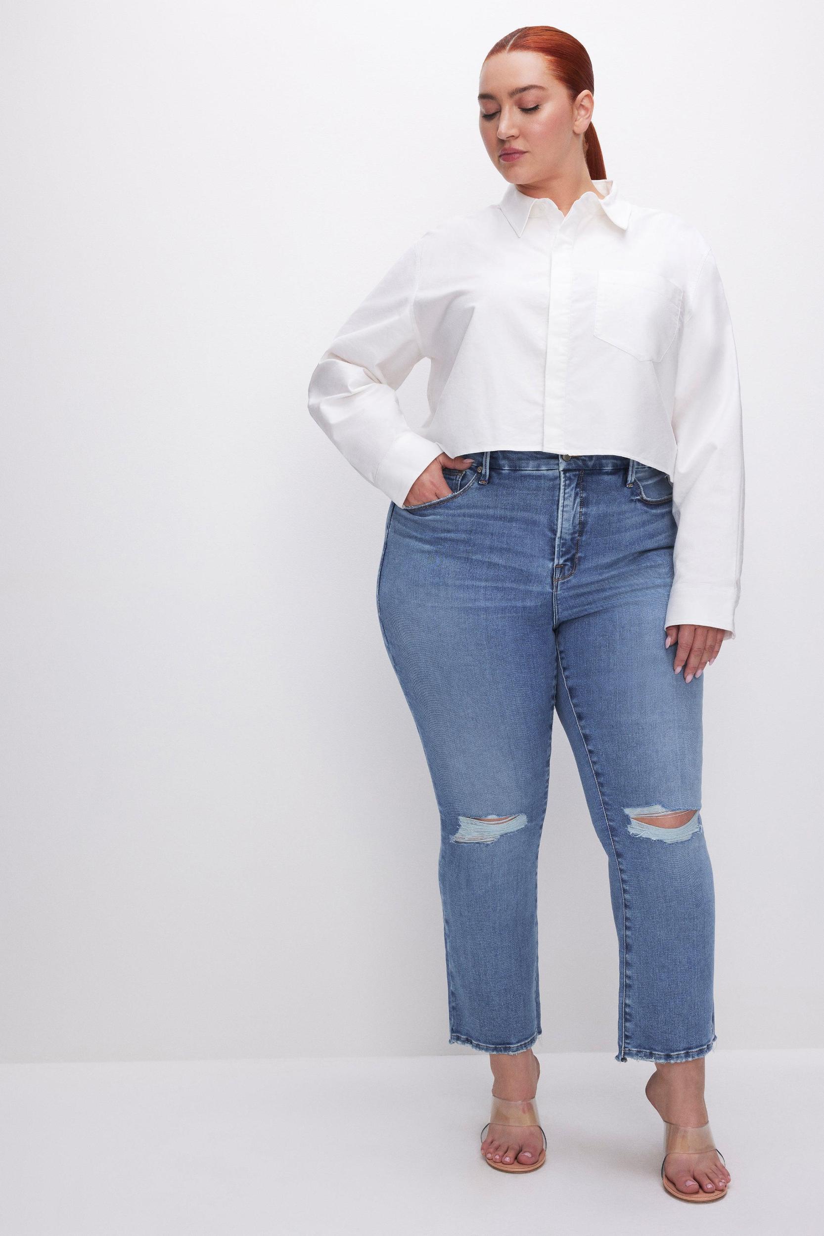 SOFT-TECH GOOD LEGS CROPPED MINI BOOT JEANS | INDIGO521 Product Image