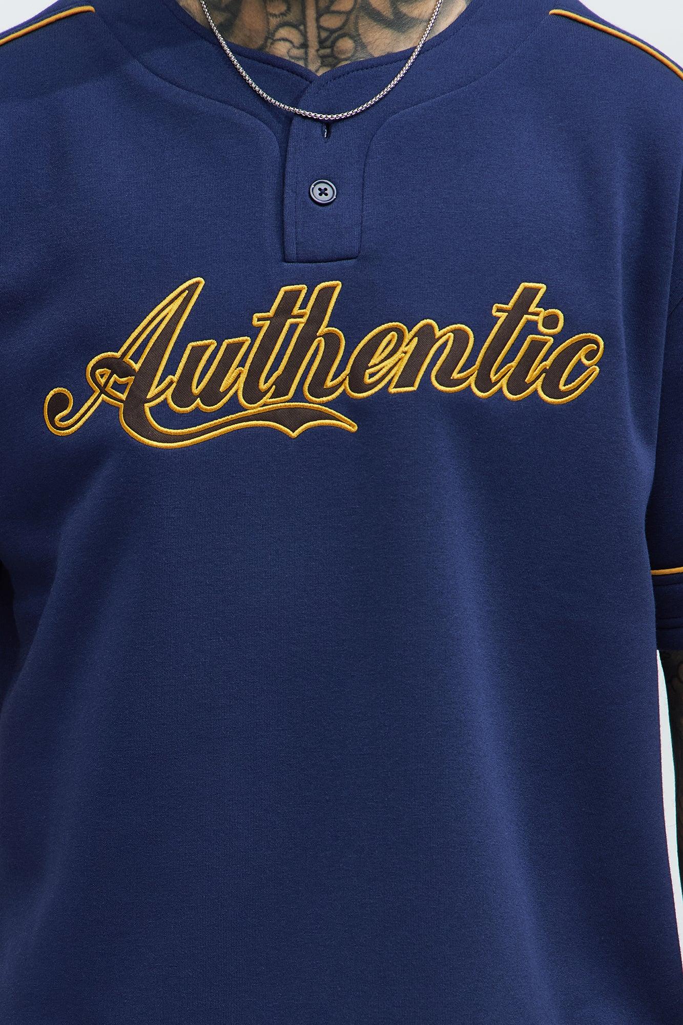 Authentic Short Sleeve Henley - Navy Product Image