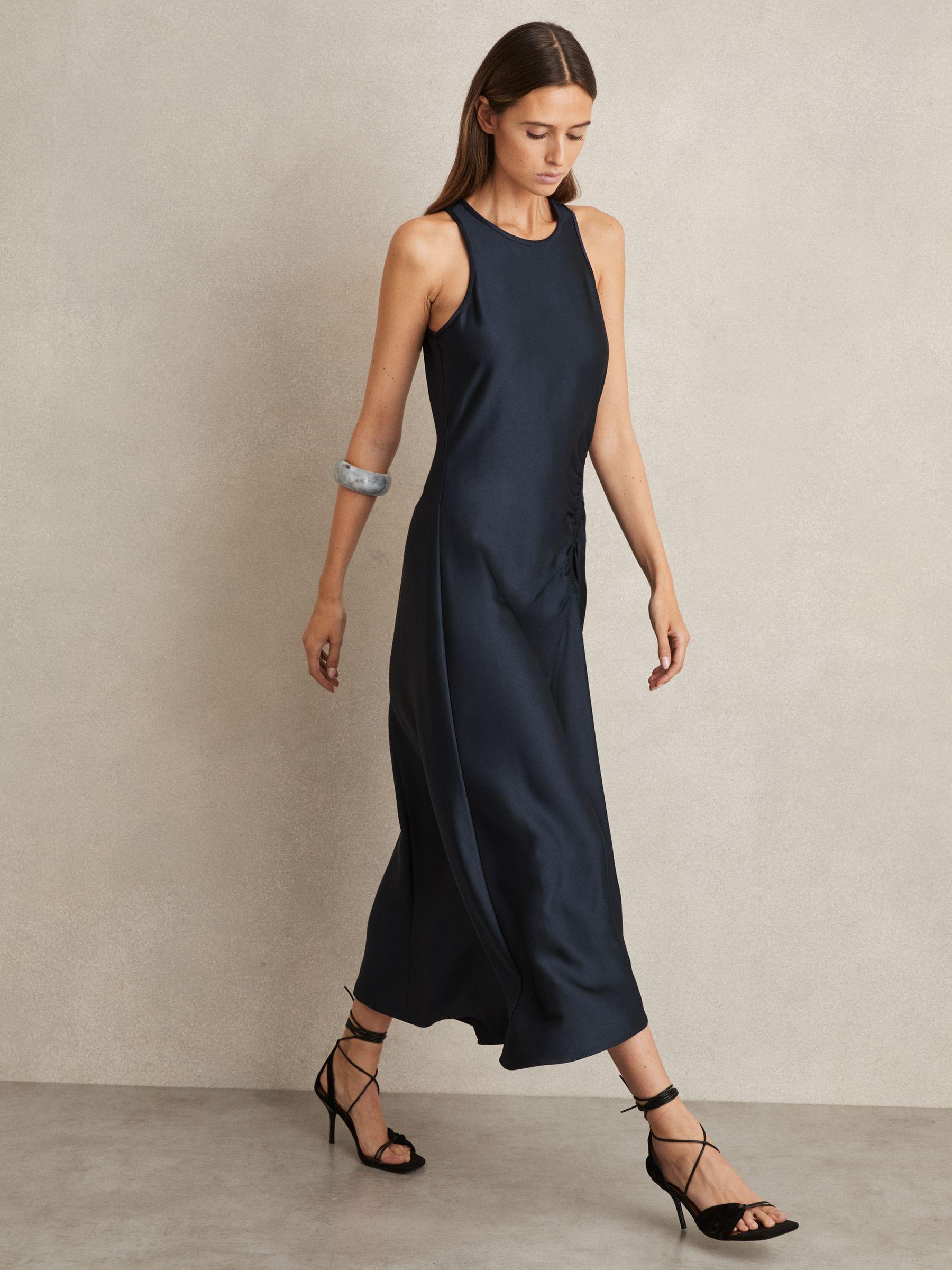 Suede Strappy Heeled Sandals in Black Product Image