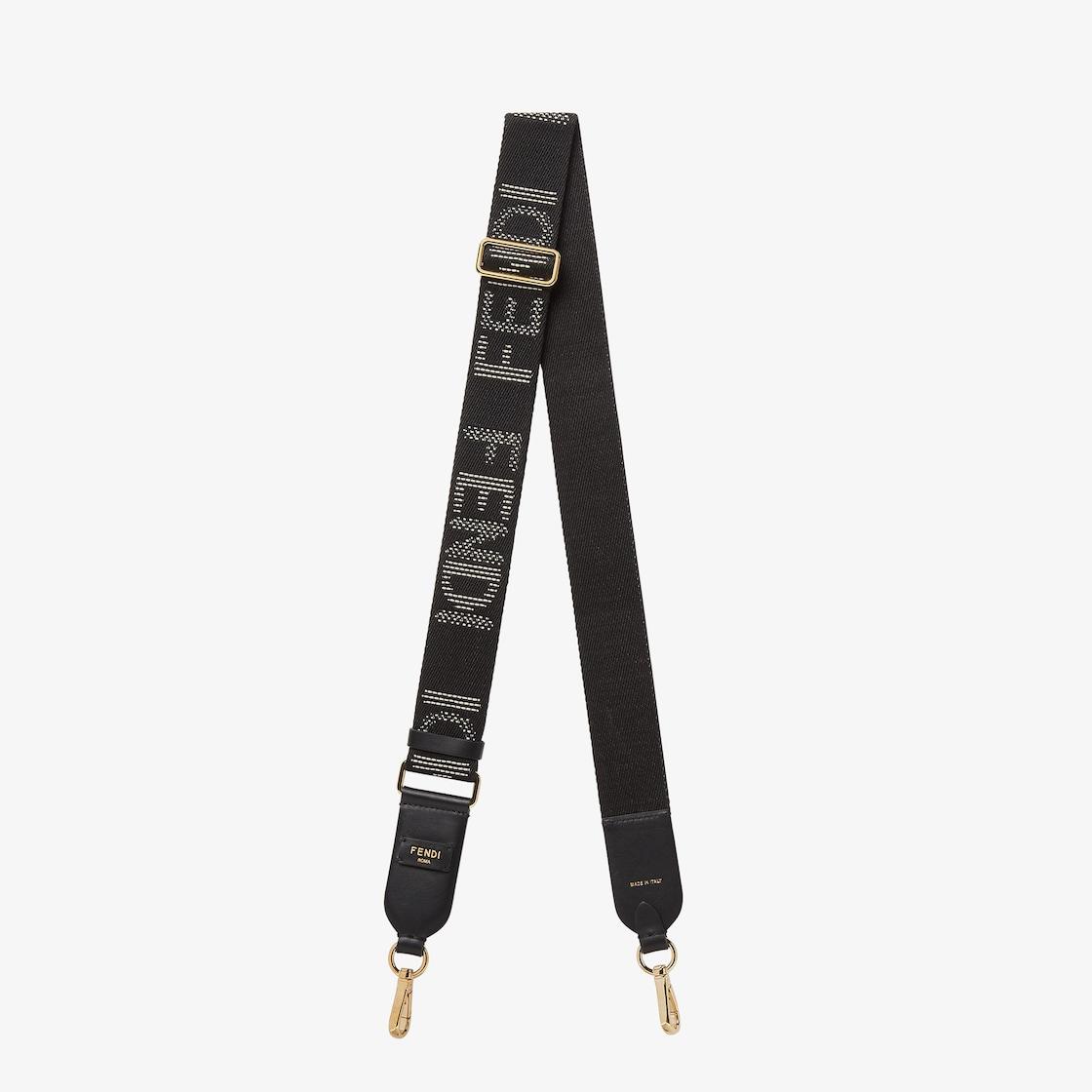 Strap YouBlack denim-effect FF jacquard shoulder strap Product Image