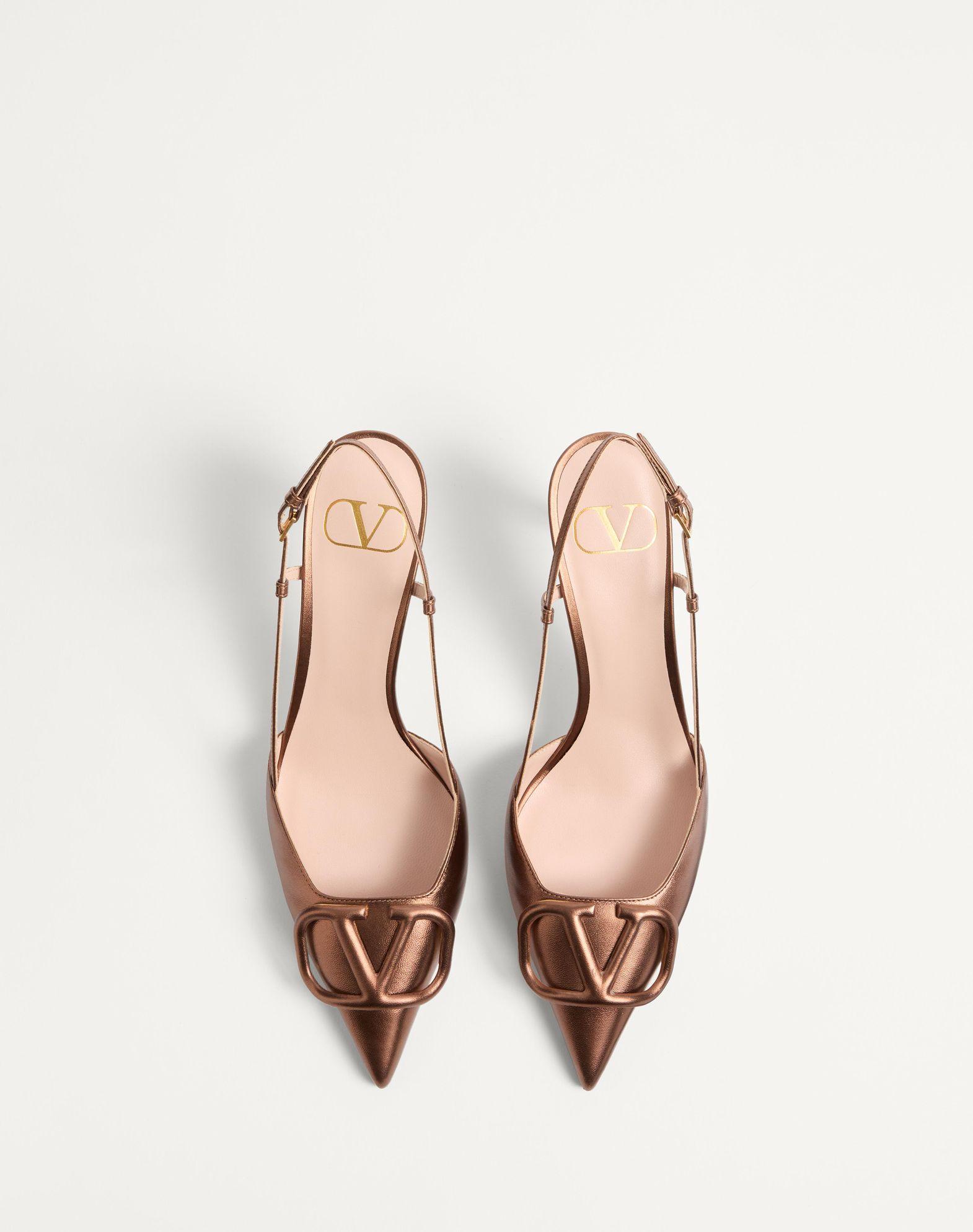 Vlogo Signature Slingback Pump In Laminated Nappa Leather 80Mm Product Image