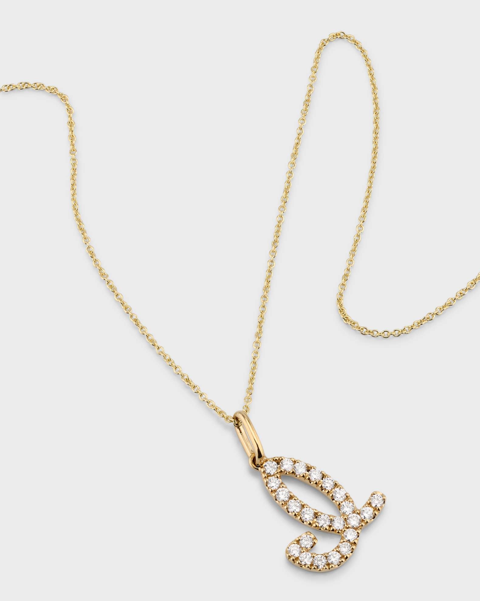 14k Diamond Pave Initial Necklace Product Image