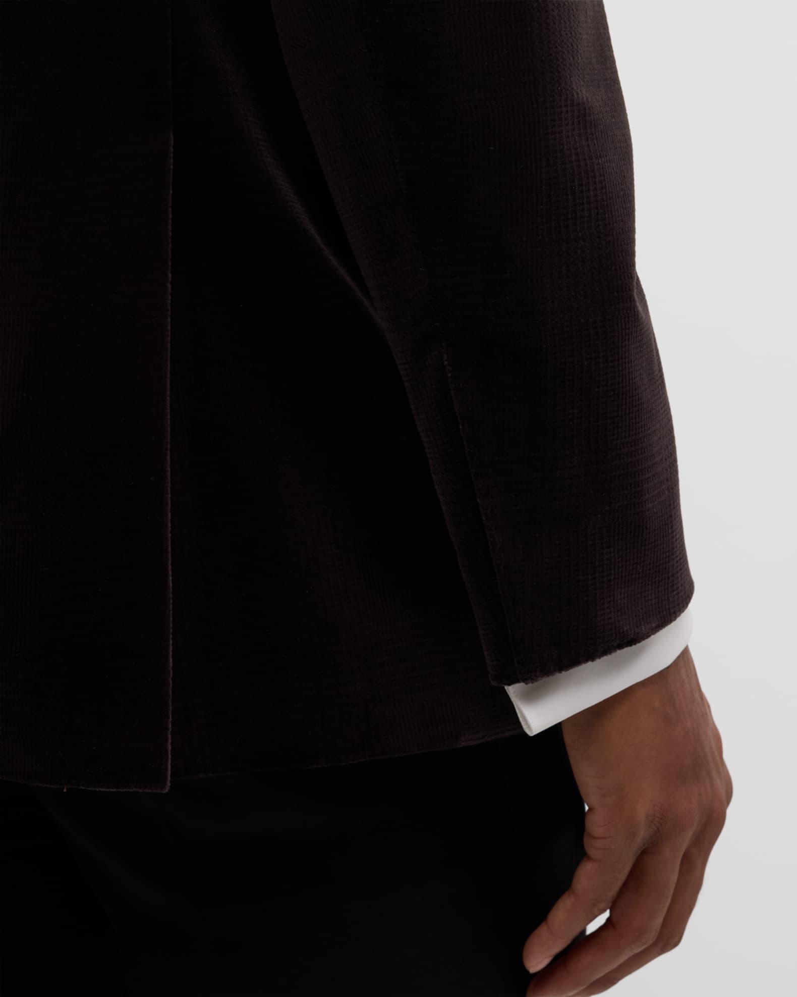Men's Velvet Satin-Lapel Double-Breasted Dinner Jacket Product Image