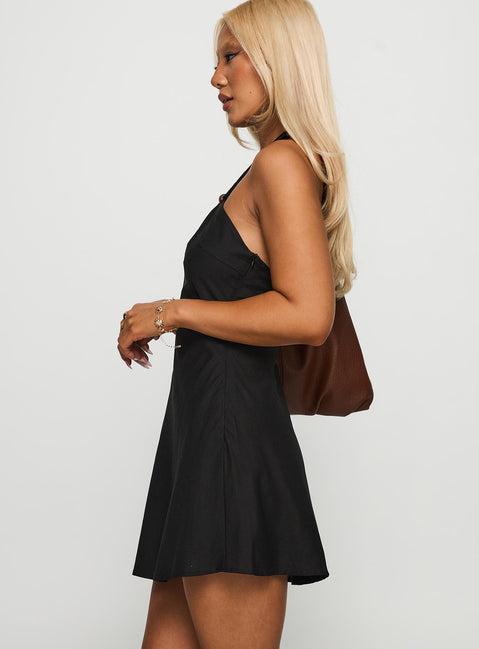 Loleila Halter Mini Dress Black Product Image