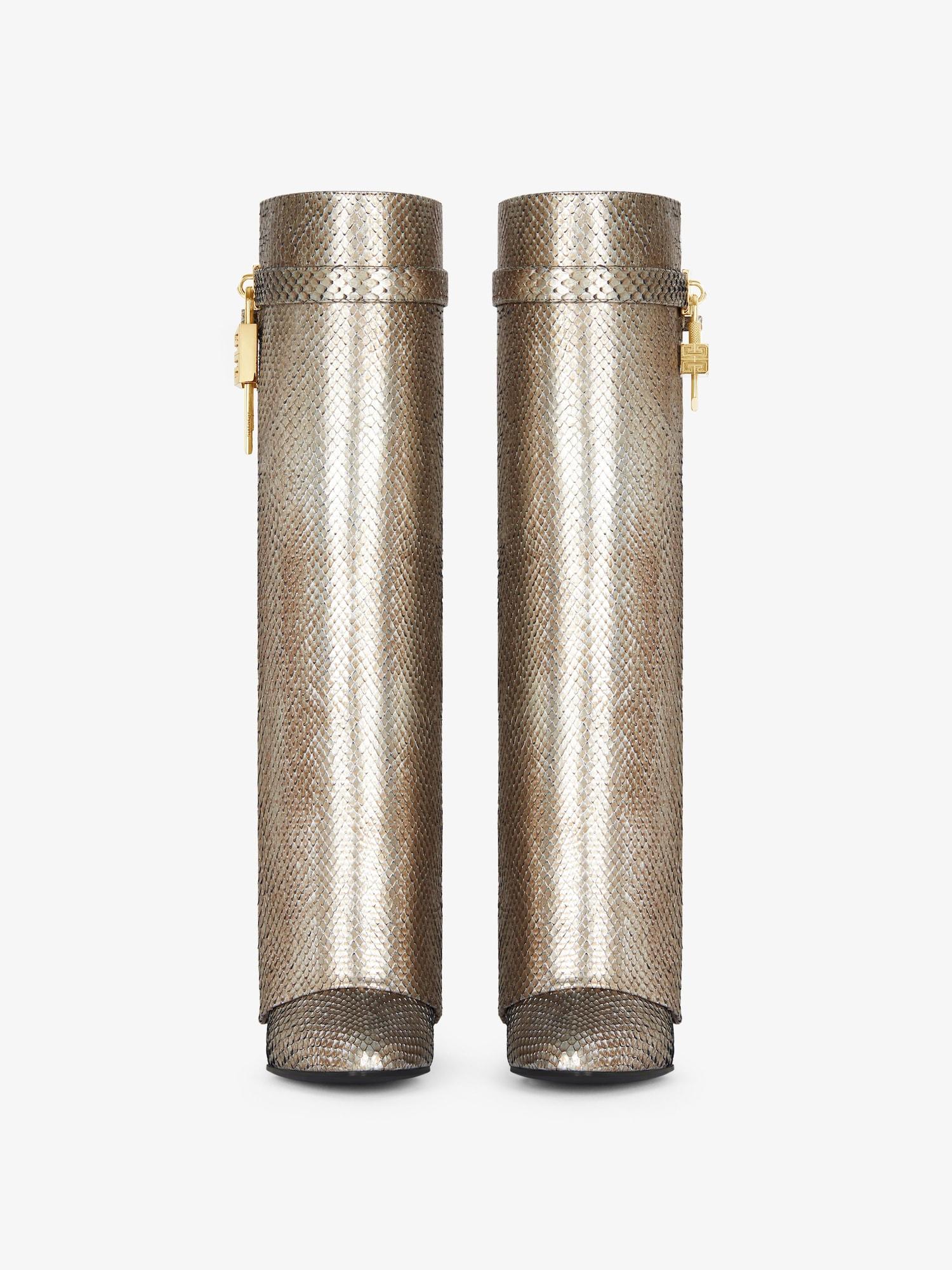 Shark Lock boots in python with iridescent effect Product Image