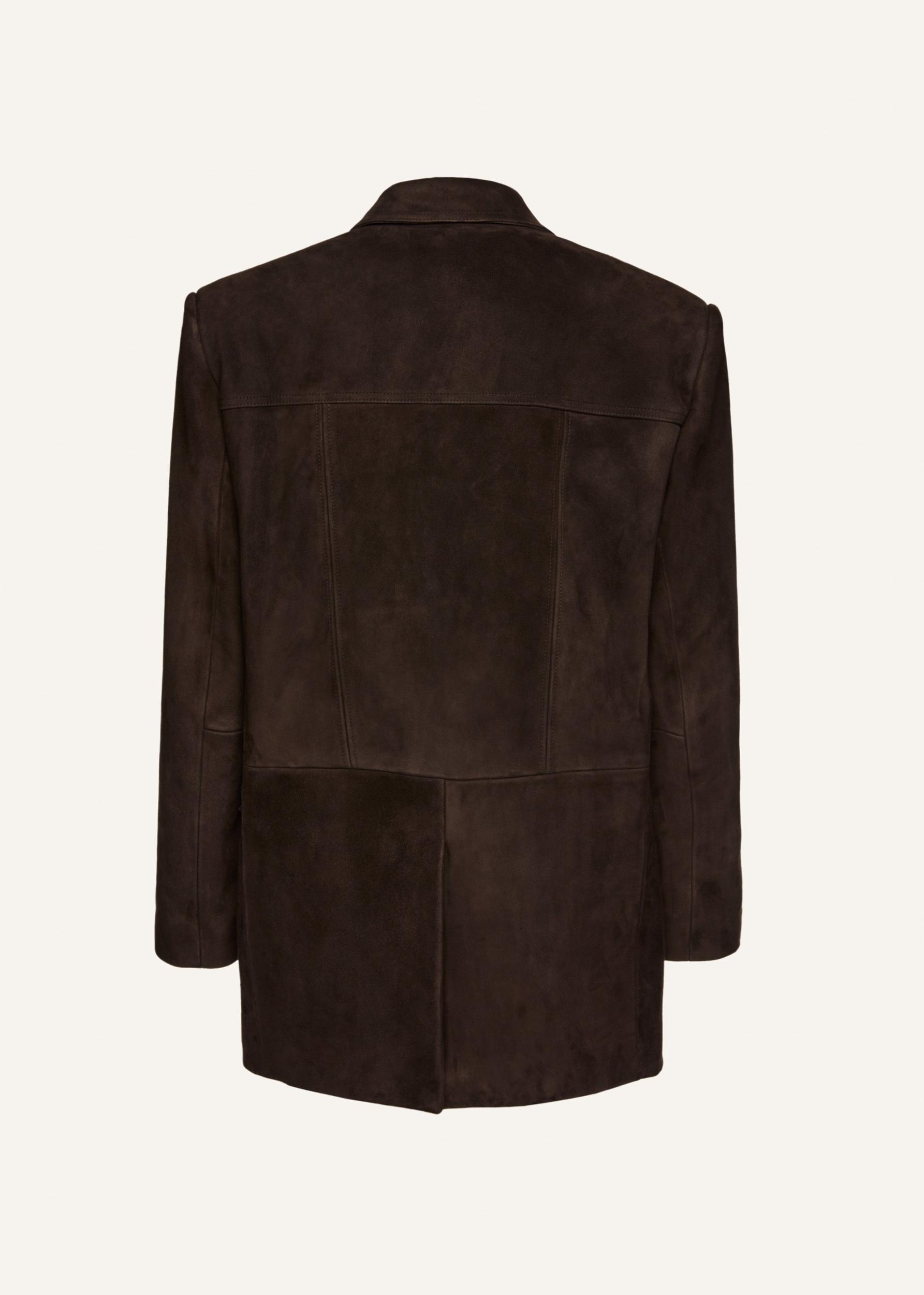 Suede car jacket in brown Product Image