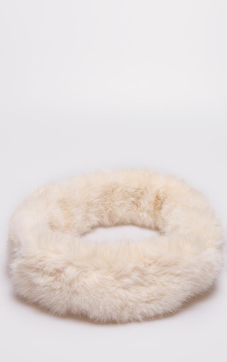 Cream Soft Faux Fur Headband  Product Image