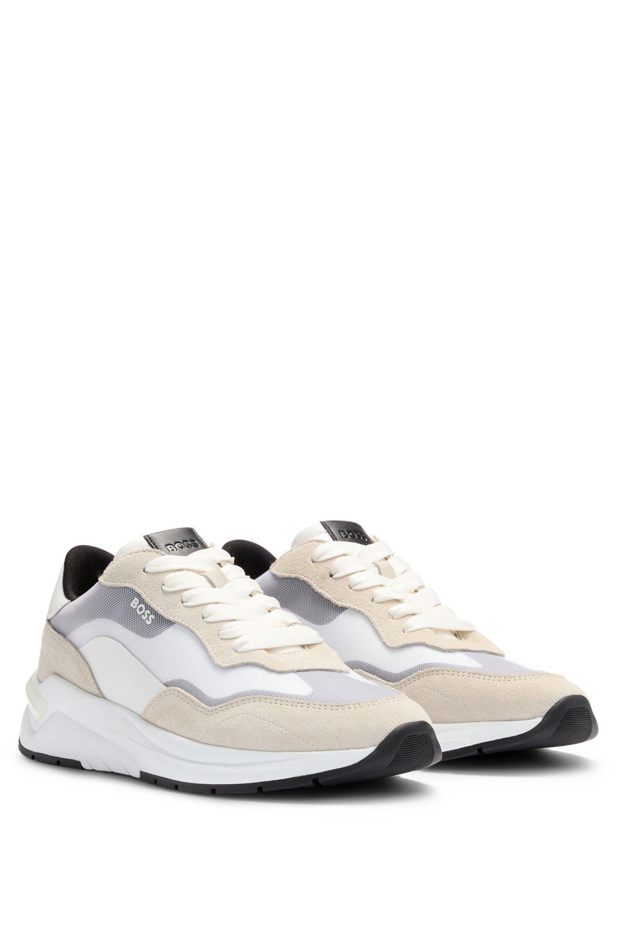 Running-inspired trainers with suede and mesh Product Image