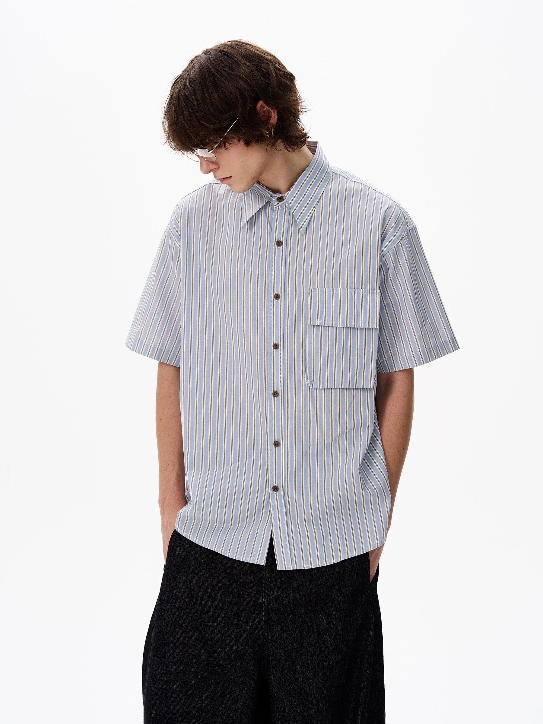 RT No. 18188 RETRO STRIPE BUTTON-UP SHIRT Product Image