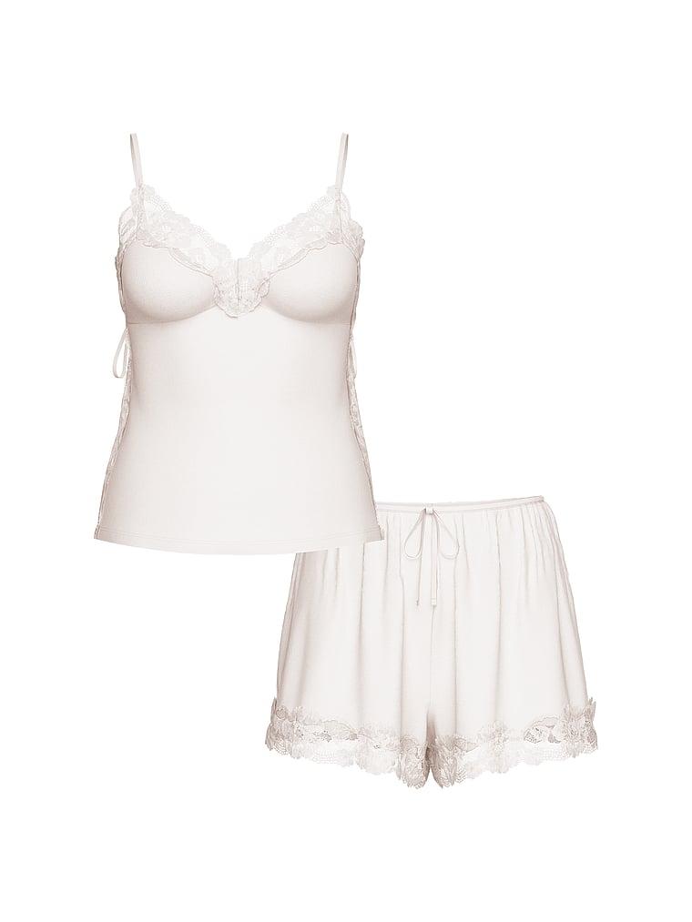 Ribbed Modal & Lace Cami Shorts Set Product Image